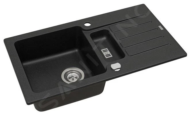 Alveus Niagara - Évier En Granit 780x435 Mm, Avec Commande De Vidage, Carbone 1089487 5 Alveus Niagara - Évier En Granit 780x435 Mm, Avec Commande De Vidage, Carbone 1089487 – Image 3