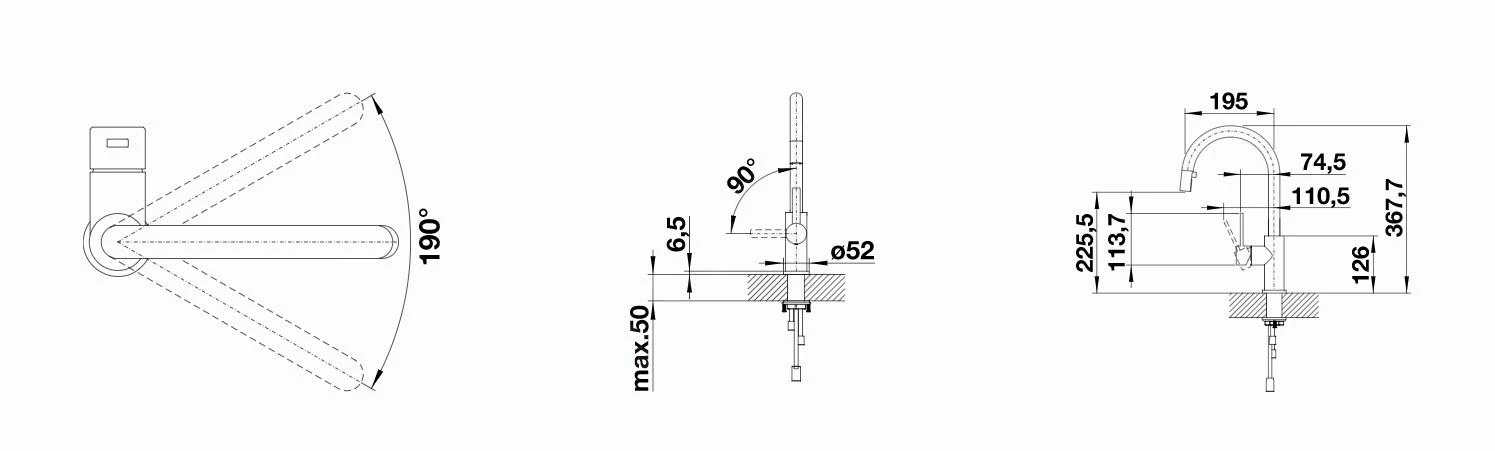Blanco Candor S - Mitigeur D’évier Avec Douchette Extractible, Inox Brossé 523121 4 Blanco Candor S - Mitigeur D’évier Avec Douchette Extractible, Inox Brossé 523121 – Image 2