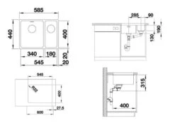Blanco Andano 340/180 - Évier, 585x440 Mm, Gauche, Inox 522979 8 Blanco Andano 340/180 - Évier, 585x440 Mm, Gauche, Inox 522979 -Cuisine Articles Magasin d8f1cd13664304dc306d618f