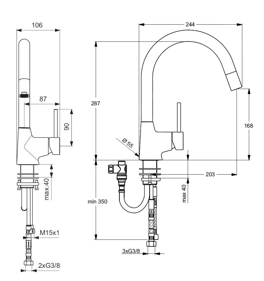 Ideal Standard Nora - Mitigeur D'évier Avec Bec Extractible, Chrome B9331AA 4 Ideal Standard Nora - Mitigeur D'évier Avec Bec Extractible, Chrome B9331AA – Image 2
