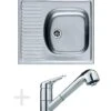 Franke Colonnes - Set De Cuisine N6, évier En Inox ETN 611-58 + Robinet FC 9547.031, Chrome 101.0200.309