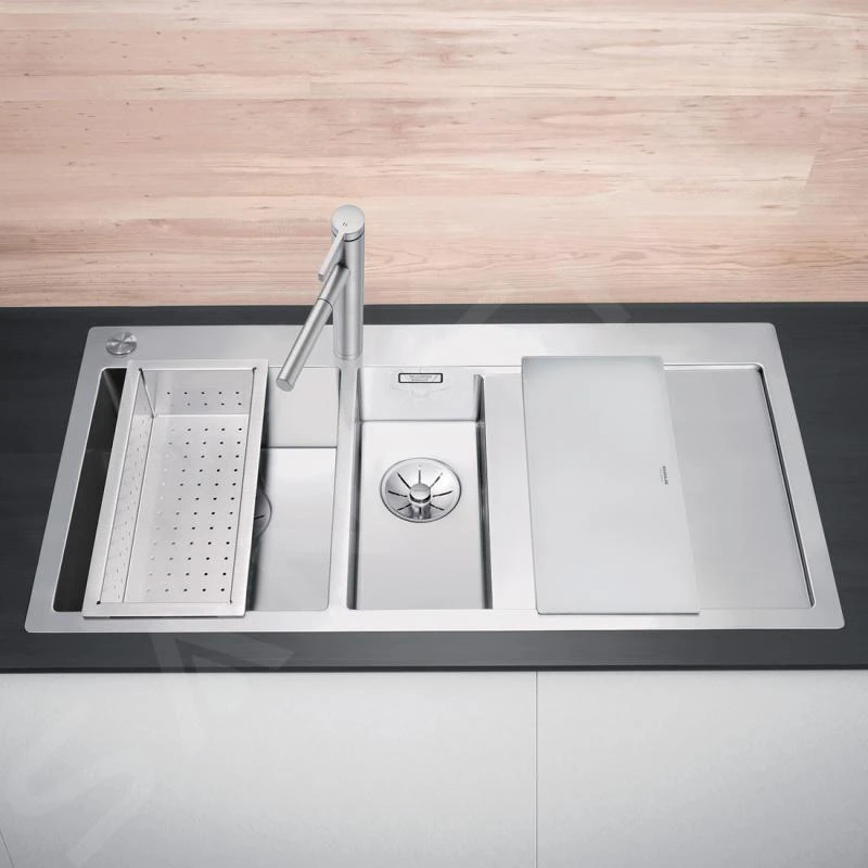 Blanco Claron 6 - Évier 1000x510 Mm Avec Commande Excentrique PushControl Et égouttoir, Inox 521646 6 Blanco Claron 6 - Évier 1000x510 Mm Avec Commande Excentrique PushControl Et égouttoir, Inox 521646 – Image 4