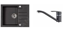 Alveus Sets - Ensemble D&apos;évier Rock 30 Et La Robinetterie Nina, Carbone SETA042