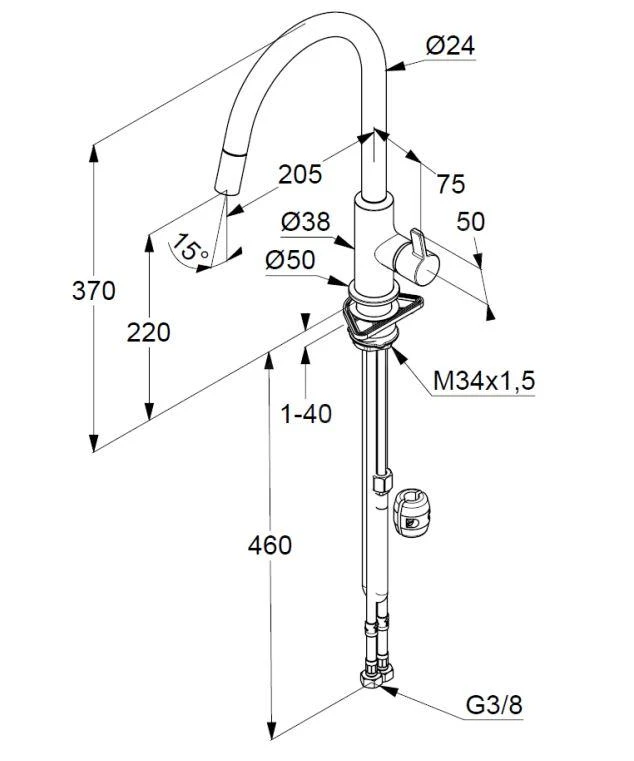 Kludi Bingo Star XS - Mitigeur D'évier Avec Bec Extractible, Noir Mat 468513978 4 Kludi Bingo Star XS - Mitigeur D'évier Avec Bec Extractible, Noir Mat 468513978 – Image 2