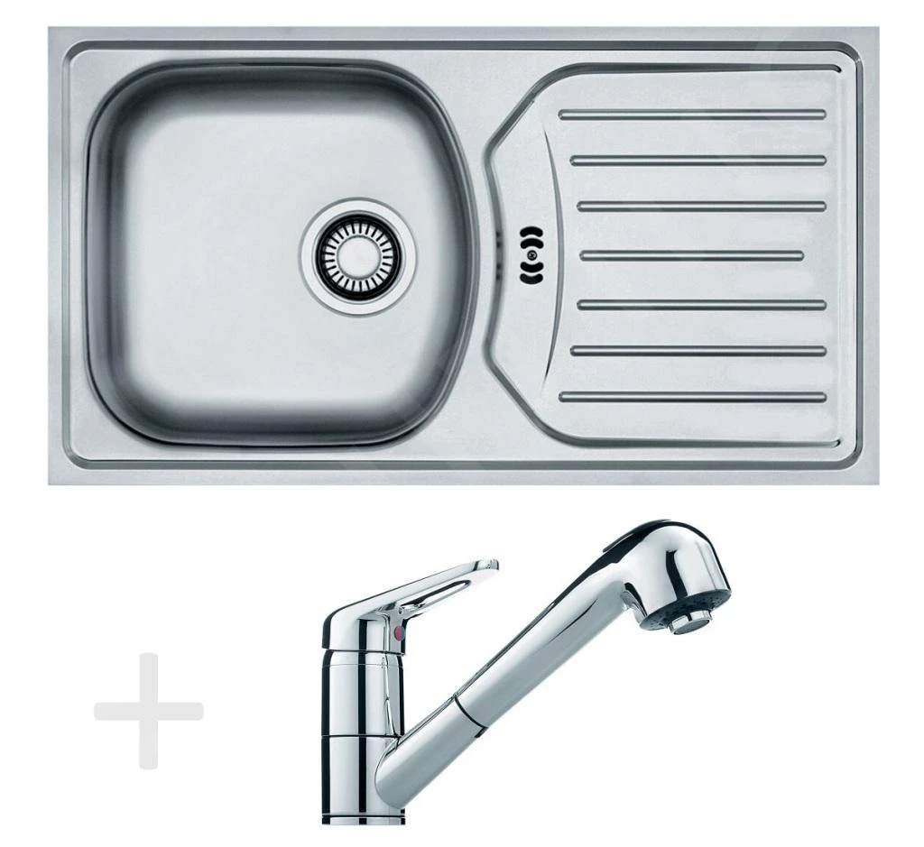 Franke Colonnes - Set De Cuisine N10, évier En Inox ETN 614 N ETHOS + Robinet FC 9547.031, Chrome 101.0684.389 3 Franke Colonnes - Set De Cuisine N10, évier En Inox ETN 614 N ETHOS + Robinet FC 9547.031, Chrome 101.0684.389