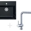 Franke Colonnes - Set De Cuisine T13, évier En Tectonite SID 610, Noir + Robinet Samoa, Chrome 114.0283.125 -Cuisine Articles Magasin e3e22c0074263764ddf41abe