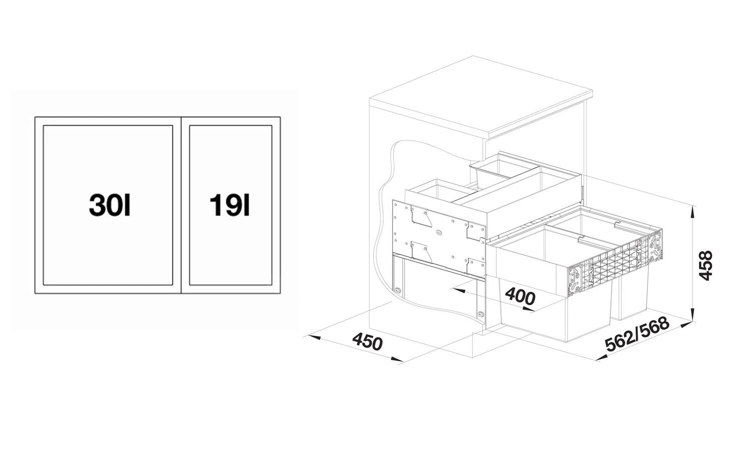 Blanco Select - Poubelle équipée, Diviséee, Volume De 49 L 526208 4 Blanco Select - Poubelle équipée, Diviséee, Volume De 49 L 526208 – Image 2