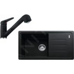 Franke Colonnes - Set De Cuisine G122, évier En Fragranit BSG 611-78/39, Onyx + Robinet FC 9547.071, Chrome/onyx 114.0441.181