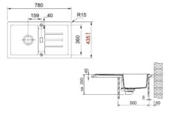 Franke Strata - Évier En Fragranit STG 614-78, 780x435 Mm, Pierre Gris 114.0369.423 -Cuisine Articles Magasin e538d41c1a33182755f285d4