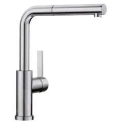 Blanco Lanora S-F - Mitigeur D&apos;évier Avec Bec Extractible, Sous Fenêtre, Inox Brossé 526180