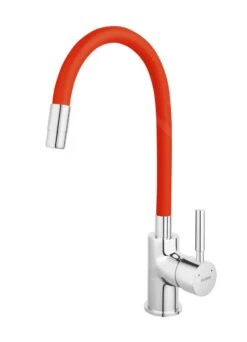 Novaservis Ferro - Robinetterie D’évier Avec Bec Flexible, Rouge/chrome 70710,0CV