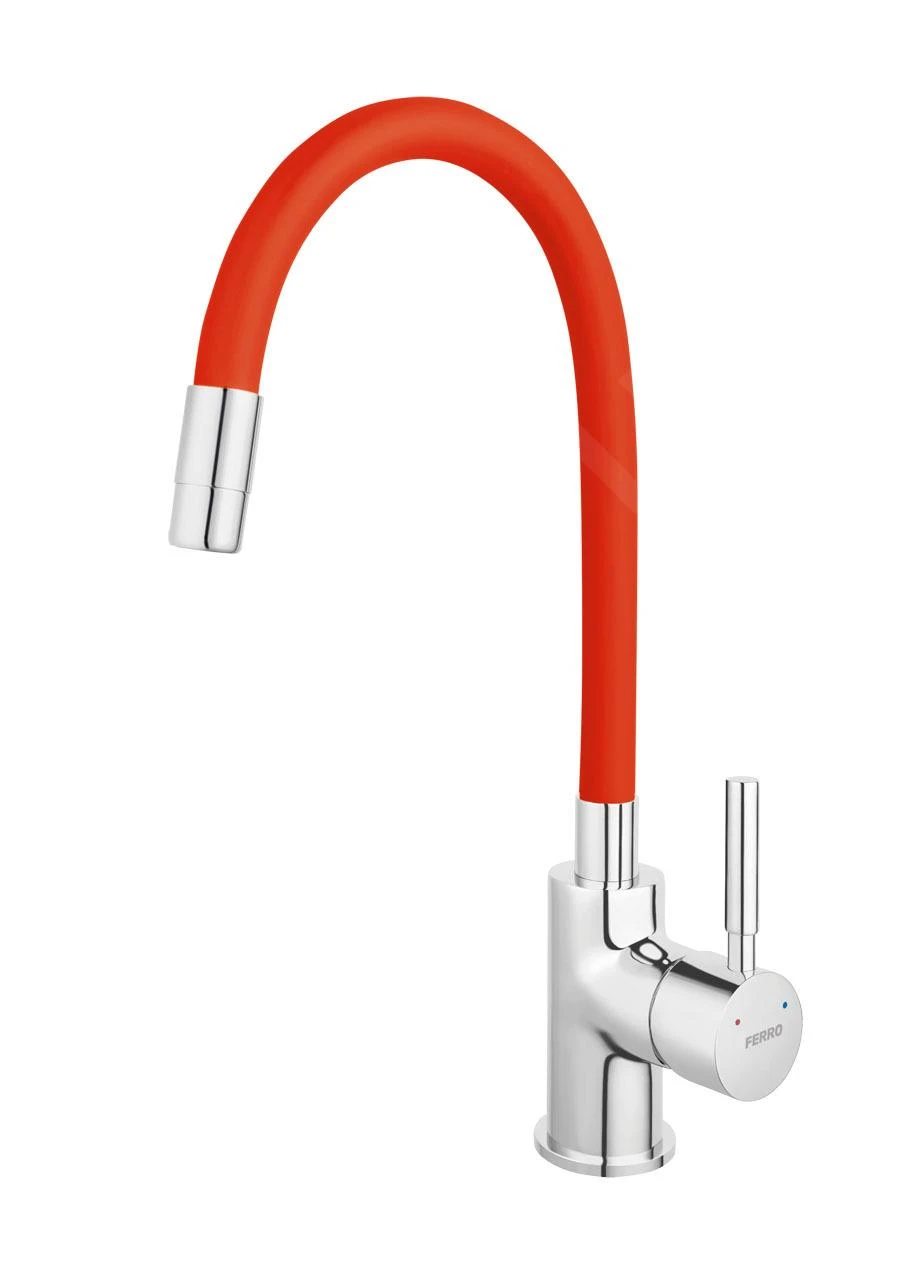 Novaservis Ferro - Robinetterie D’évier Avec Bec Flexible, Rouge/chrome 70710,0CV 3 Novaservis Ferro - Robinetterie D’évier Avec Bec Flexible, Rouge/chrome 70710,0CV
