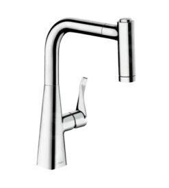 Hansgrohe M71 - Mitigeur D&apos;évier Metris Avec Douchette Extractible, SBox, EcoSmart, Chrome 73823000