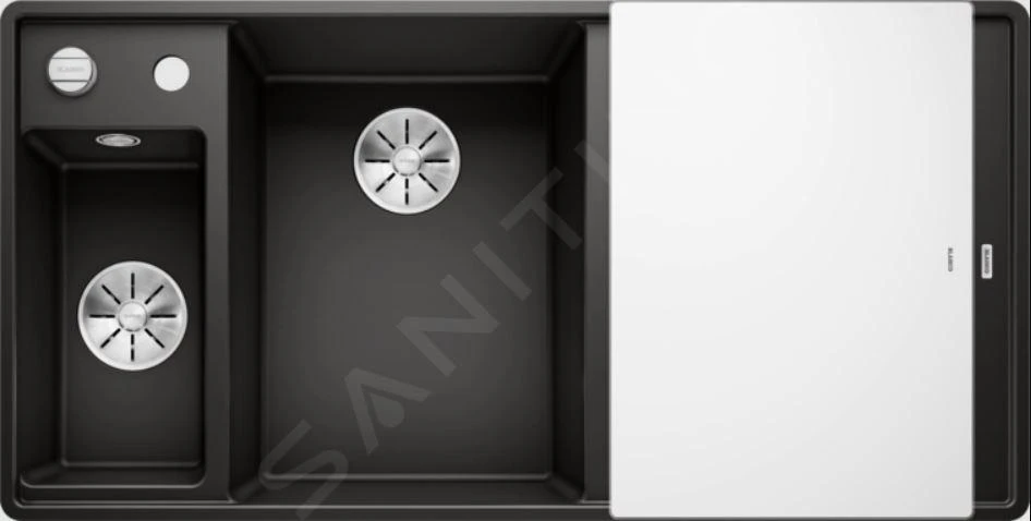 Blanco Axia III 6 - Évier En Silgranit, 990x500 Mm, Avec Commande De Vidage Et Accessoires, Noir 525852 6 Blanco Axia III 6 - Évier En Silgranit, 990x500 Mm, Avec Commande De Vidage Et Accessoires, Noir 525852 – Image 4