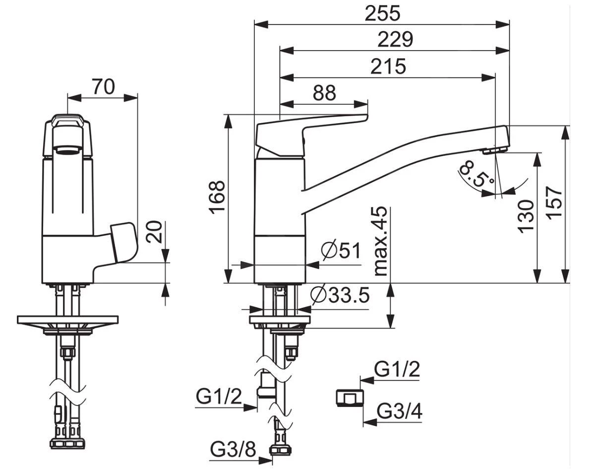 Hansa Polo - Mitigeur D'évier Avec Vanne D'arrêt De La Lave-vaisselle, Chrome 52662293 4 Hansa Polo - Mitigeur D'évier Avec Vanne D'arrêt De La Lave-vaisselle, Chrome 52662293 – Image 2