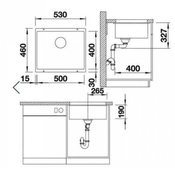 Blanco Rotan 500 - Évier En Silgranit, 530x460 Mm, Noir 526098 4 Blanco Rotan 500 - Évier En Silgranit, 530x460 Mm, Noir 526098 – Image 2
