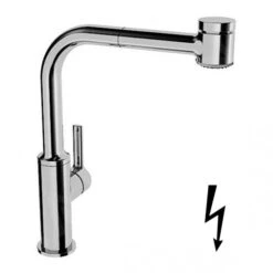 Hansa Ronda - Mitigeur D’évier Avec Douchette Extractible, Pour Chauffe-eau Instantané, Chrome 55231103