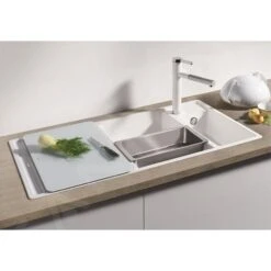 Blanco Accessoires - Planche à Découper Axia III, 497x350 Mm, Verre/blanc 234045 -Cuisine Articles Magasin f207366fda4120edbcf68827