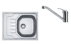 Franke Colonnes - Ensemble N72, évier Inox OLN 611-63 Et Robinetterie FB 250.031, Inox/chrome 101.0618.833