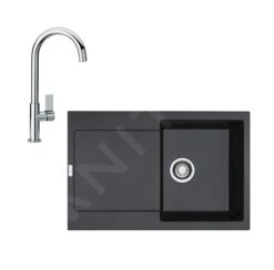 Franke Colonnes - Ensemble De Cuisine G167, évier En Fragranit MRG 611 Et Mitigeur FP 0408.031, Onyx / Chrome 114.0587.941