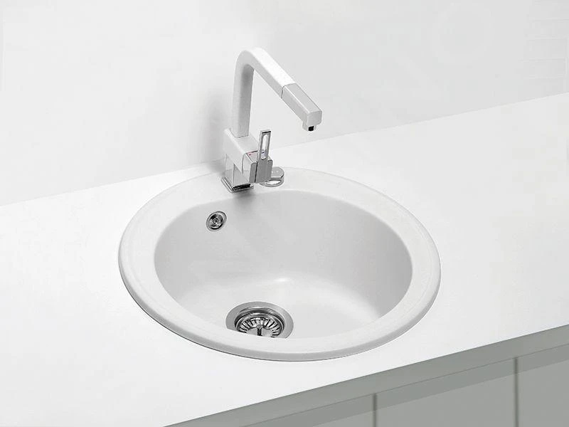 Alveus Niagara - Évier En Granit, Diamètre 510 Mm, Avec Commande De Vidage, Arctique 1100884 5 Alveus Niagara - Évier En Granit, Diamètre 510 Mm, Avec Commande De Vidage, Arctique 1100884 – Image 3