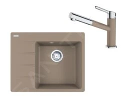 Franke Colonnes - Set G223, évier En Fragranit CNG 611-62 TL / 7 Et Mitigeur FC 3055.424, Cachemire / Chrome 114.0650.774