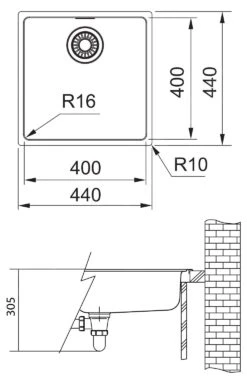Franke Maris - Évier MRX 210/610-40, 440x440x180 Mm, Inox 127.0539.540 -Cuisine Articles Magasin f98d8e27fa81c4f6520510b1