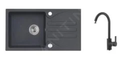 Alveus Sets - Ensemble D&apos;évier Galapagos 30 Et La Robinetterie Tonia, Carbon SETA126