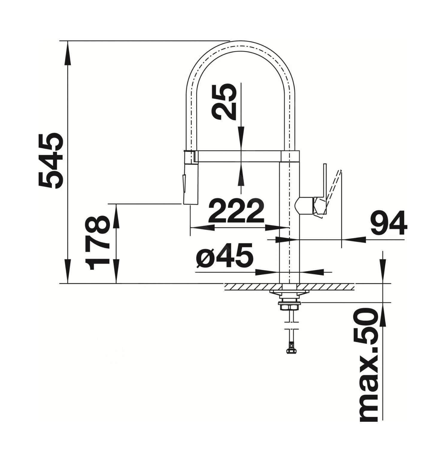 Blanco Culina S - Mitigeur D’évier Avec Bec Flexible, Inox 517598 4 Blanco Culina S - Mitigeur D’évier Avec Bec Flexible, Inox 517598 – Image 2