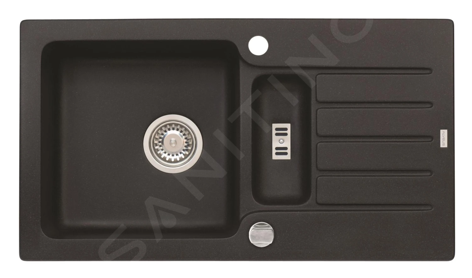 Alveus Niagara - Évier En Granit 780x435 Mm, Avec Commande De Vidage, Carbone 1089487 3 Alveus Niagara - Évier En Granit 780x435 Mm, Avec Commande De Vidage, Carbone 1089487