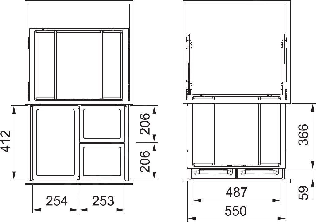 Franke Poubelle Tri Sélectif - Poubelle Encastrée FX 60 26-11-11 121.0557.763 5 Franke Poubelle Tri Sélectif - Poubelle Encastrée FX 60 26-11-11 121.0557.763 – Image 3