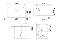 Blanco Subline 800 - Évier En Silgranit, 830x460 Mm, InFino, Gris 527357 -Cuisine Articles Magasin feef5c0d20cd956c4390623e