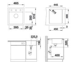 Blanco Dalago 45 - Évier En Silgranit, 465x510 Mm, Avec Commande Du Vidage, Tartufo 517317 -Cuisine Articles Magasin ff91ffa586aafe35015e70c4 1